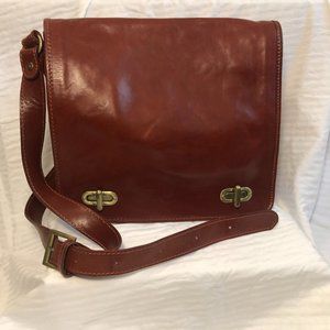 ITALIAN LEATHER messenger satchel bag crossbody